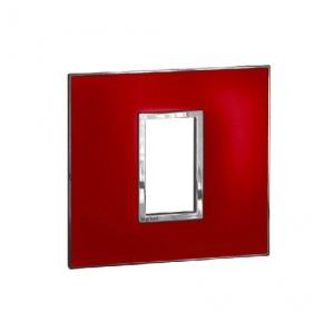 Legrand Arteor Mirror Red Cover Plate With Frame, 1 M, 5762 96